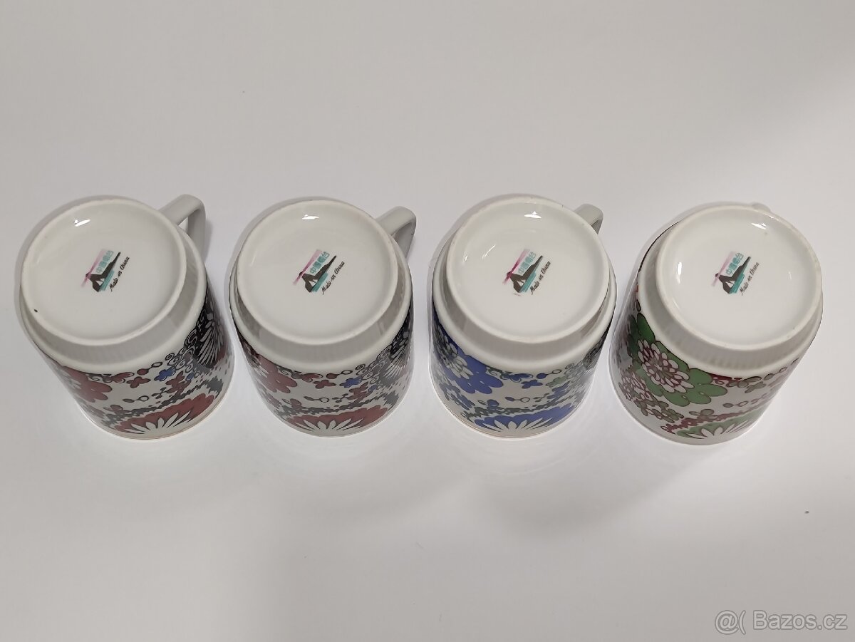 Retro hrnky Čína, starý hrnek, 90.-/hrníček, pošta 69.- - 12