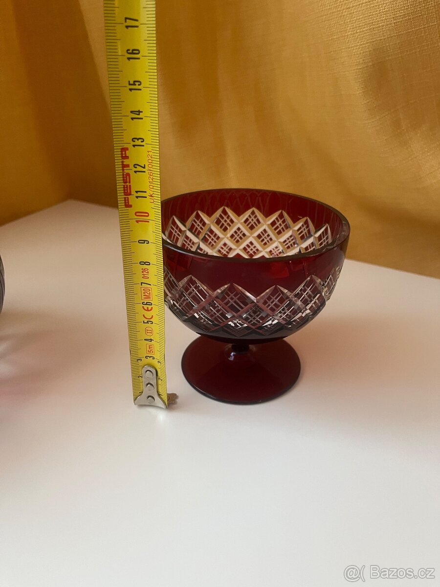Červený pohár / miska / sklenice na šampaňské - 12