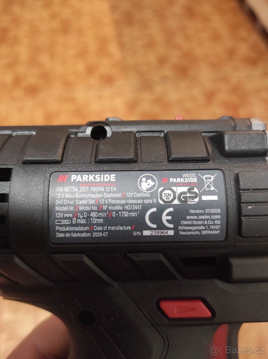 Sada s Aku šroubovákem parkside performance X12V - 12