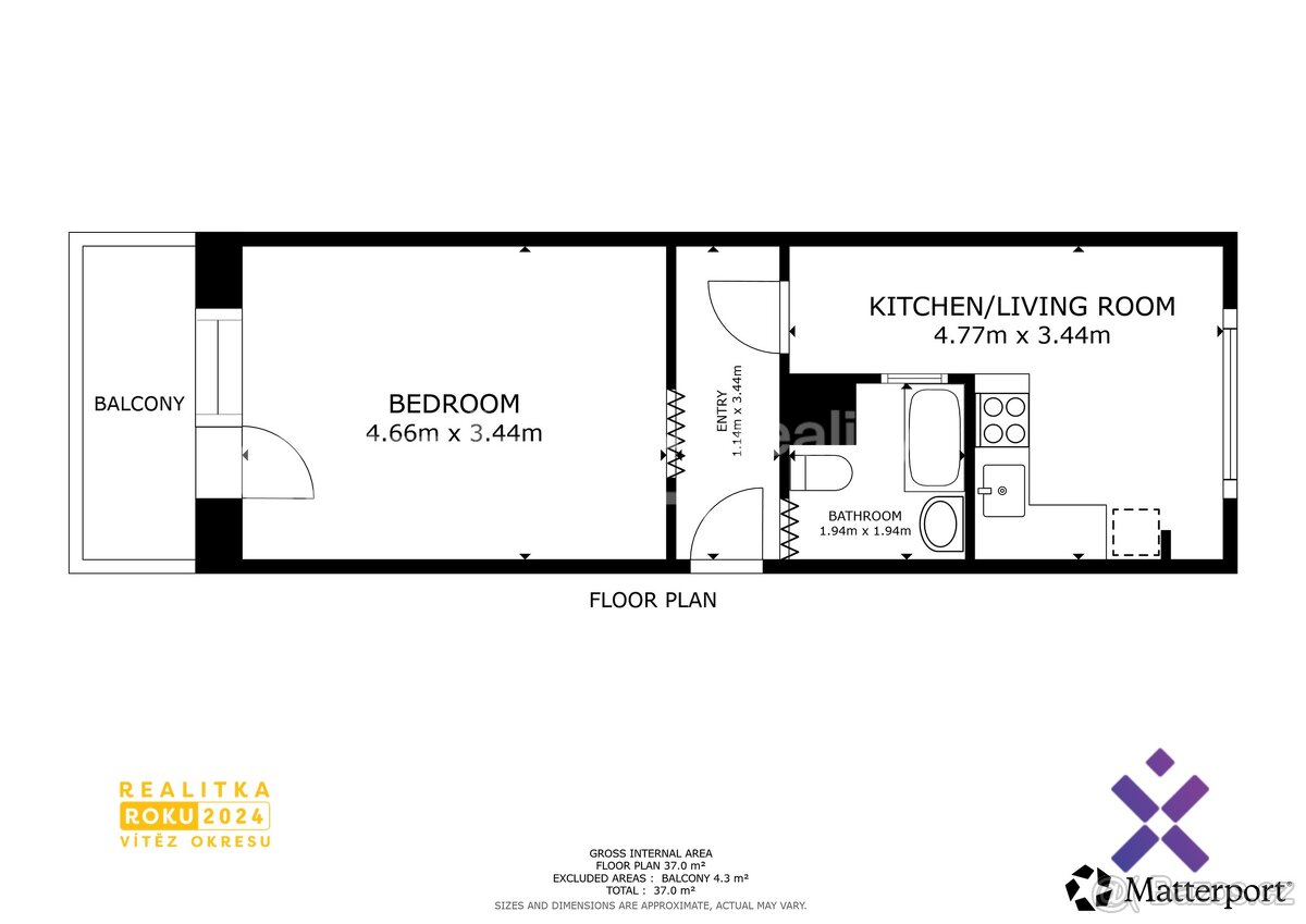 Pronájem bytu 1+1, Zlín, ev.č. 02516 - 12