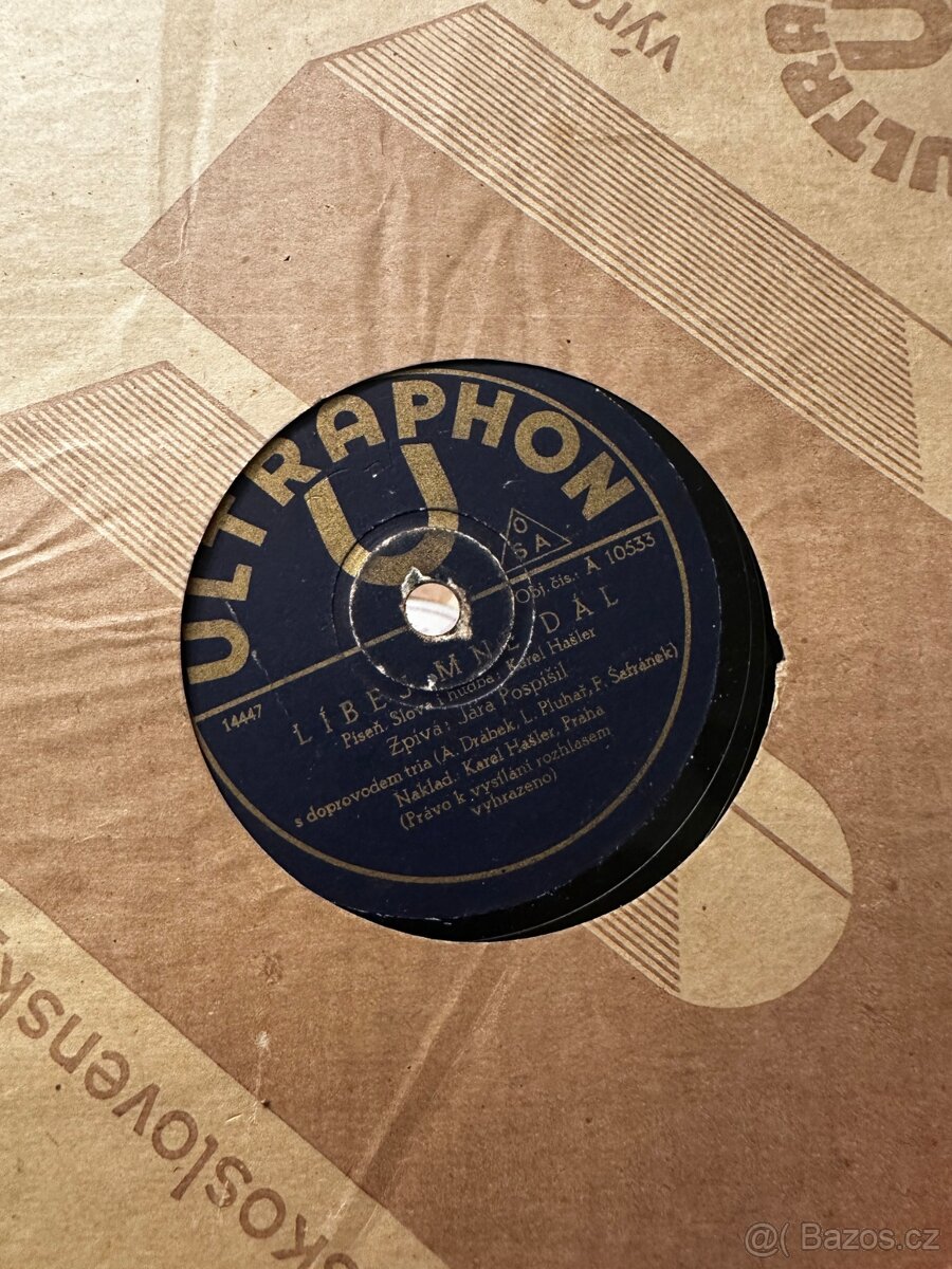 Staré šelakové gamofonové desky - 71 ks - 12