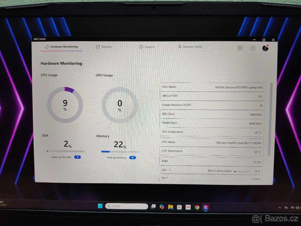 Nepoužitá 15" Katana,QHD,4070-Rtx,32gb,i7-13th.1TB-ZÁRUKA - 12