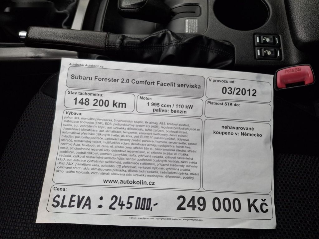 Subaru Forester,2.0 Facelit servisní historie - 12