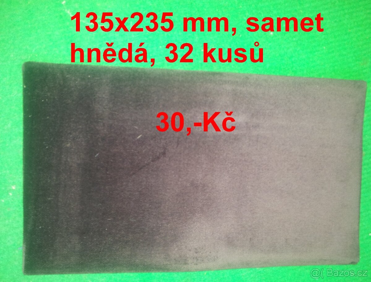 Sametové bižuterní karty, kartičky na odznaky - 12