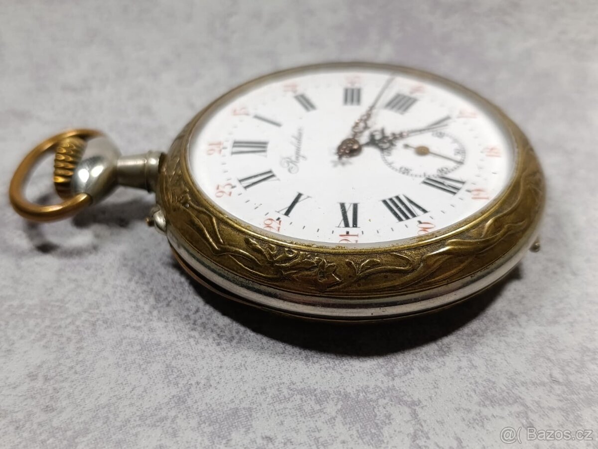 Velké dvouplášťové kapesní hodinky Régulatéur, 67mm, 192g - 12