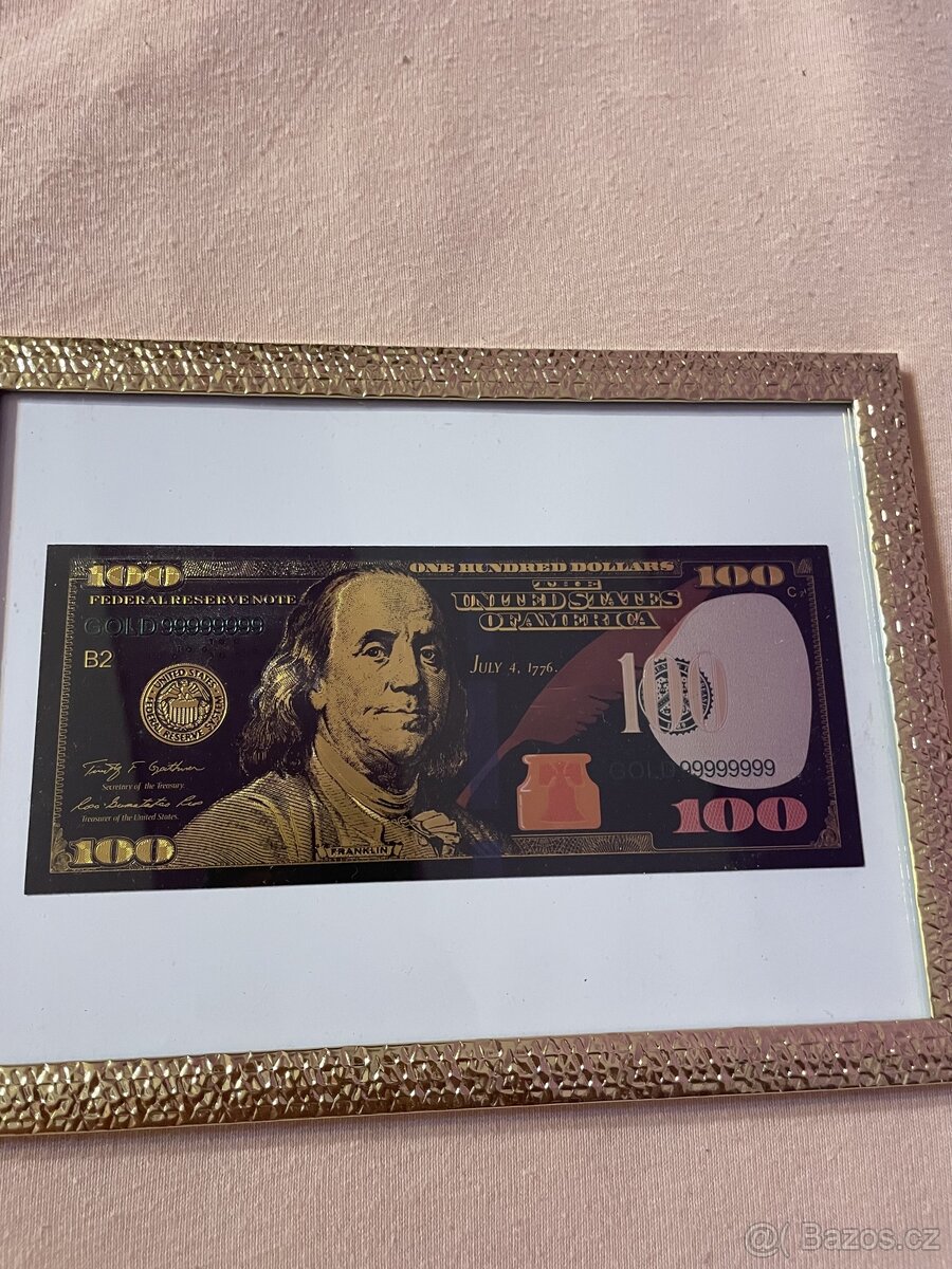 Zlatá bankovka 100 $ - 12