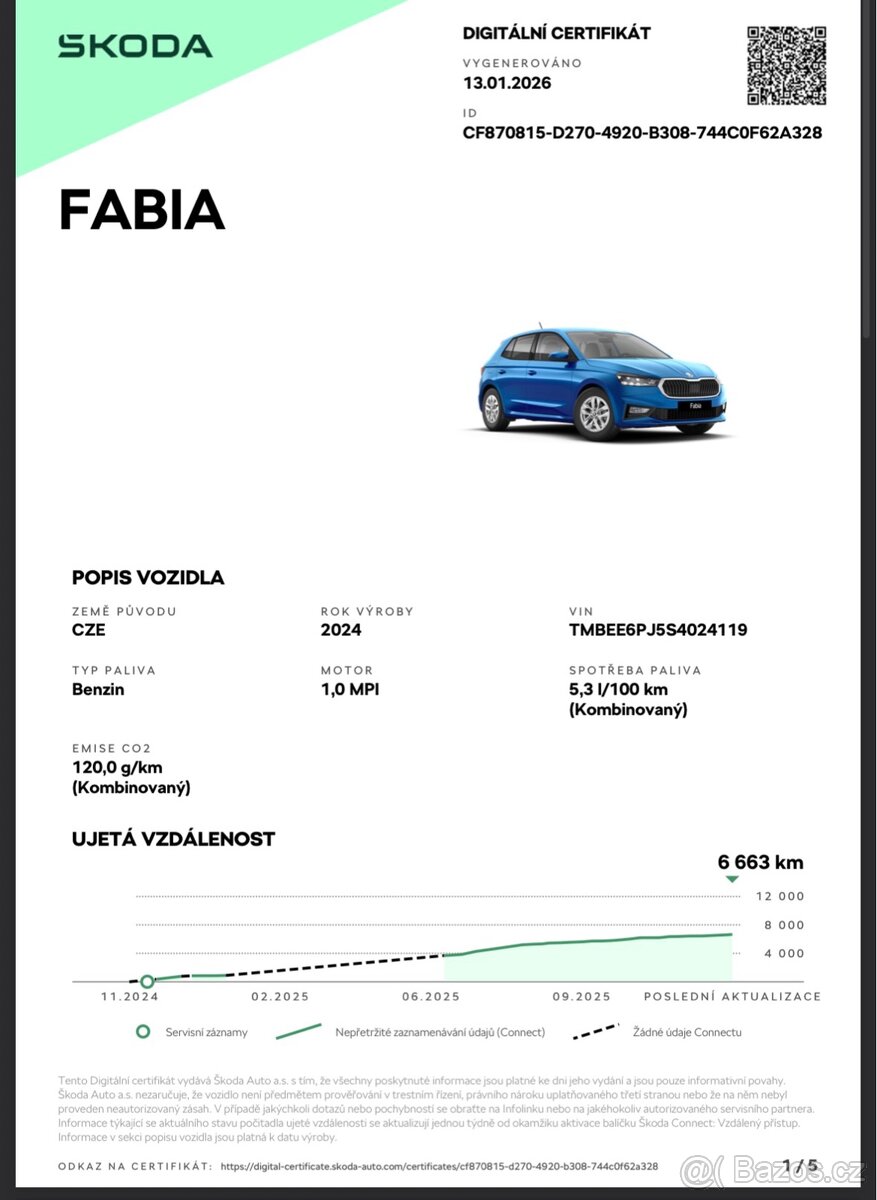 Fabia IV 11/2024 1.0MPi 59kw - 12