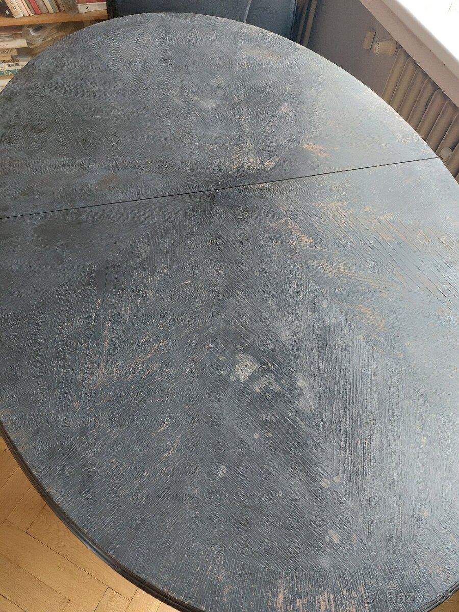 Starožitný stůl a 6 židlí - 12