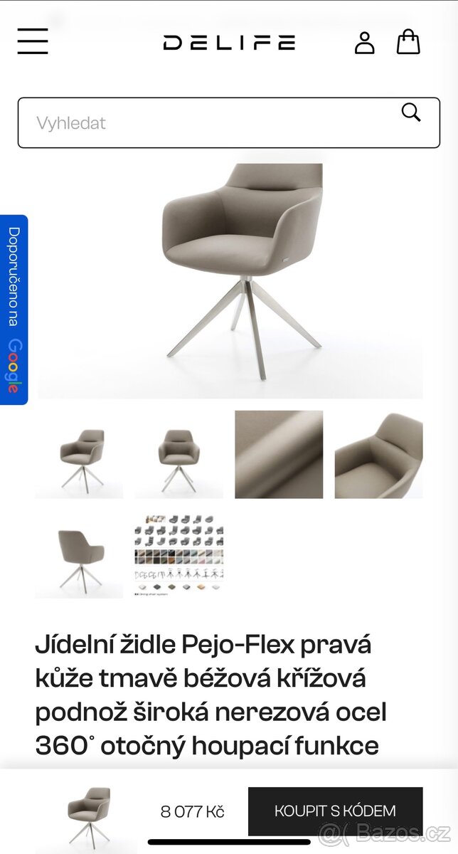 NOVÉ 2x krásné otočné jídelní křesla-židle p.kůže - 12