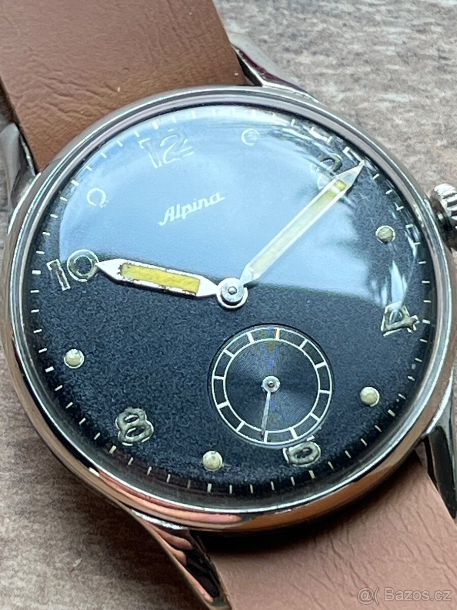 Vojenske hodinky Alpina / top cerny ciselnik 🤩 - 12