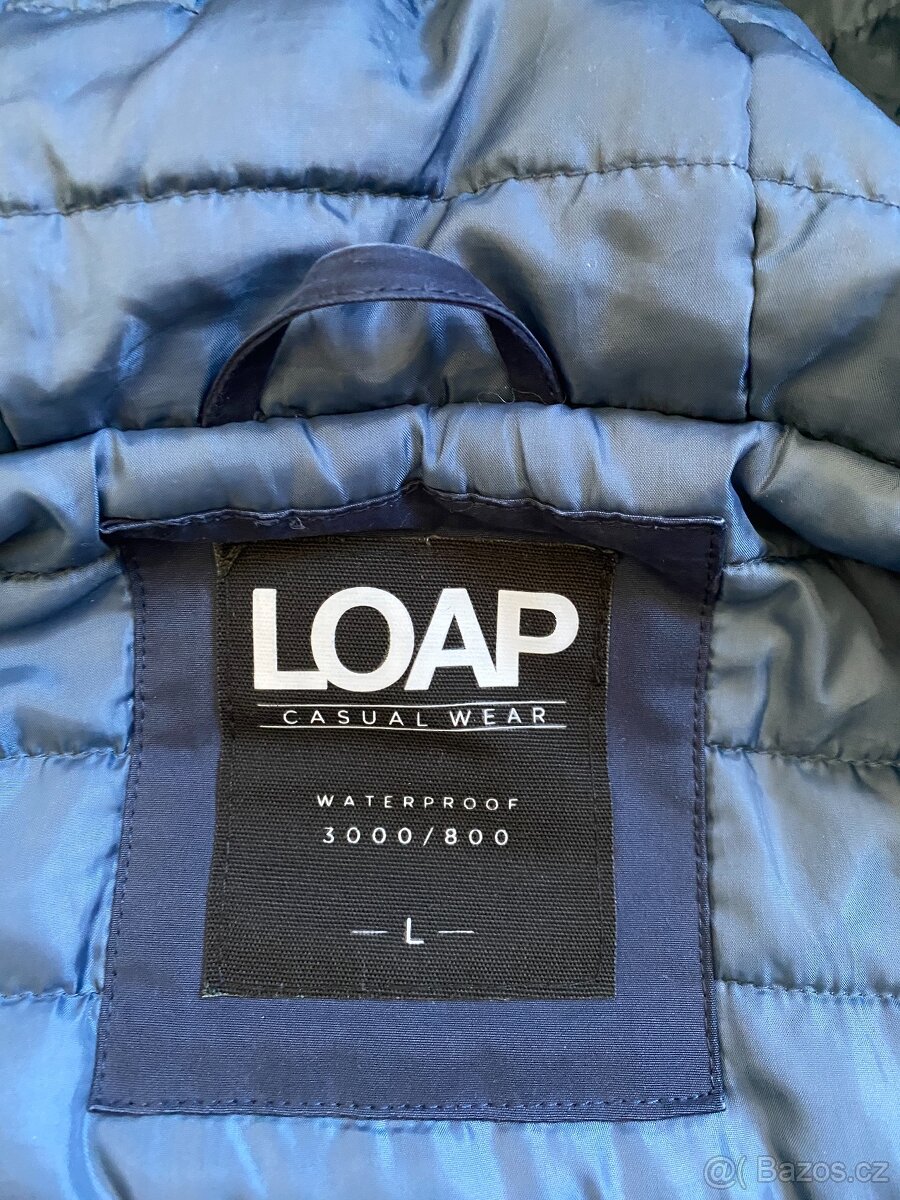 Kvalitní pánský zimní kabát Loap - L, tmavě námořnická - 12