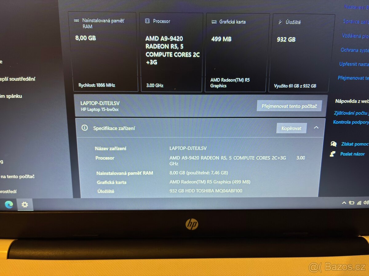 HP notebook 15-bw027nc - 12