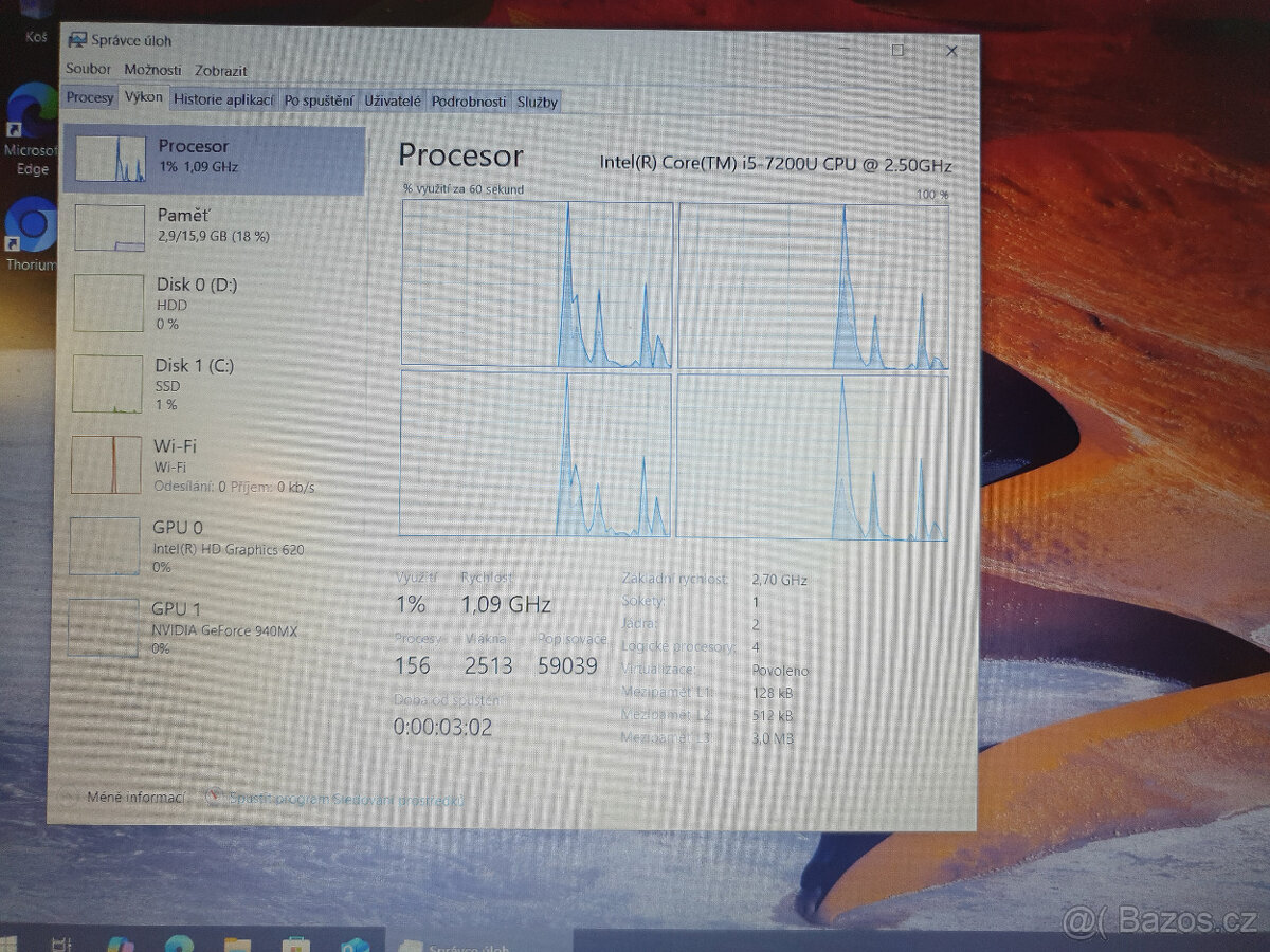 Prodám použitý notebook Acer Aspire E 15 Core i5 RAM 16GB - 12