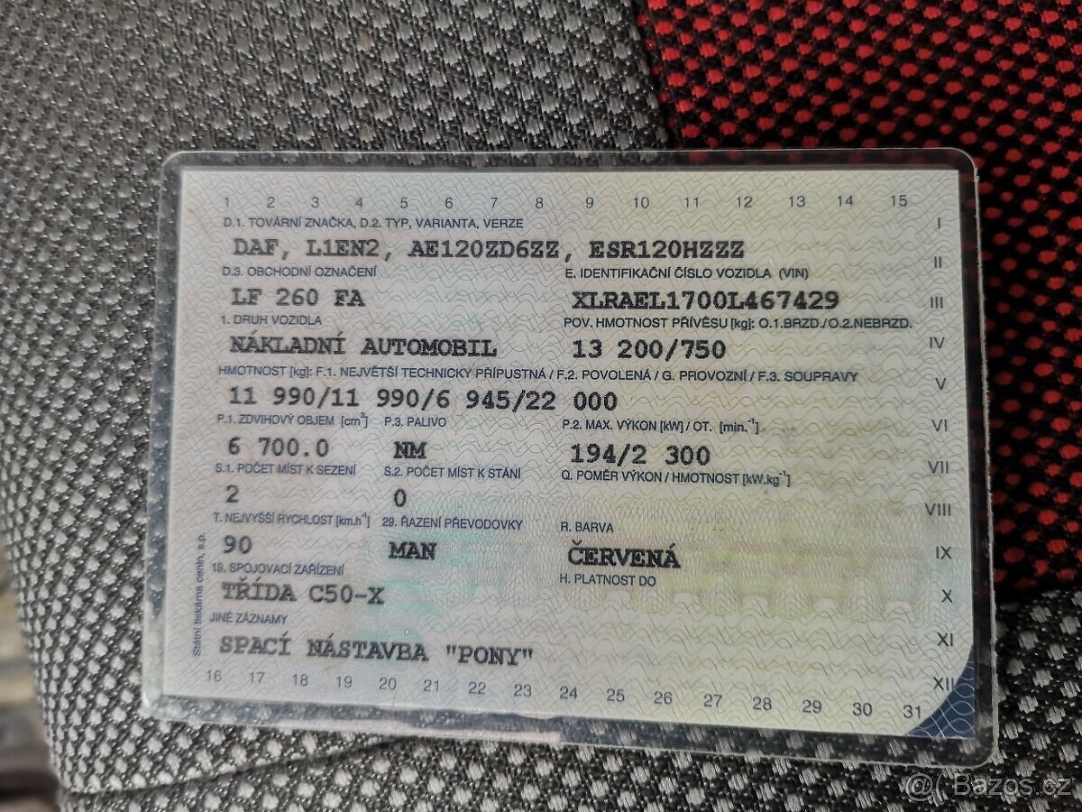 DAF LF 260 FA S PŘÍVĚSEM PANAV 1.MAJITEL ČR DPH - 12