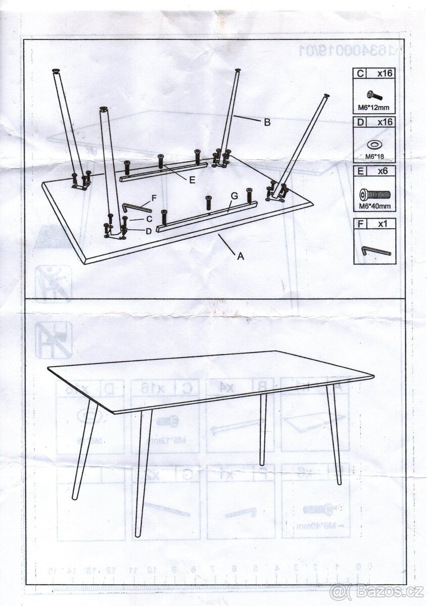 Prodám černý kuchyňský stůl v SUPER STAVU - 12