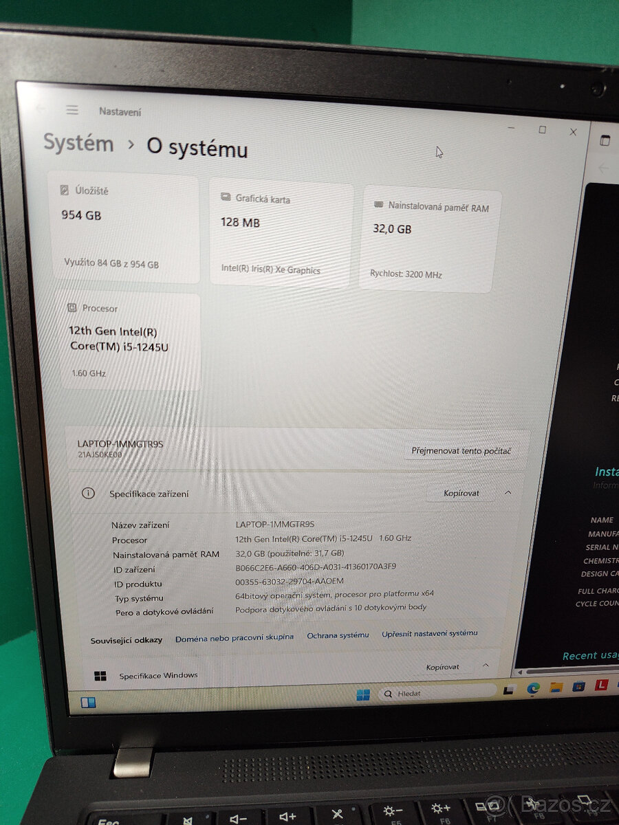 Lenovo Thinkpad t14 g3 i5-1245u 32/512GB√FHD√1rok.záruka√DPH - 12