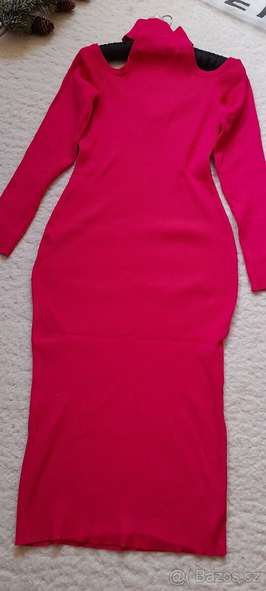 Shein midi šaty z žebrovaného úpletu - 12