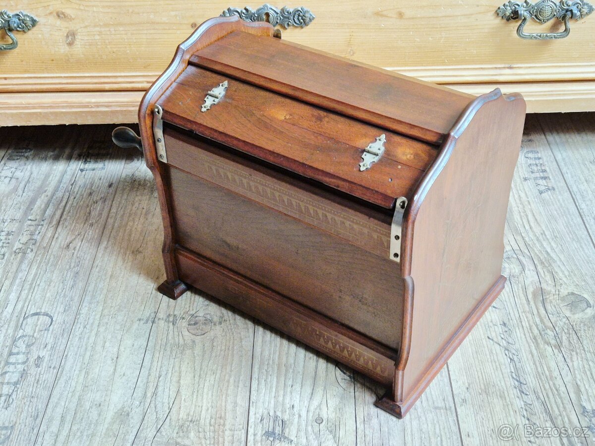 Starožitný hrací stroj, flašinet, The Mechanical Orguinette, - 12