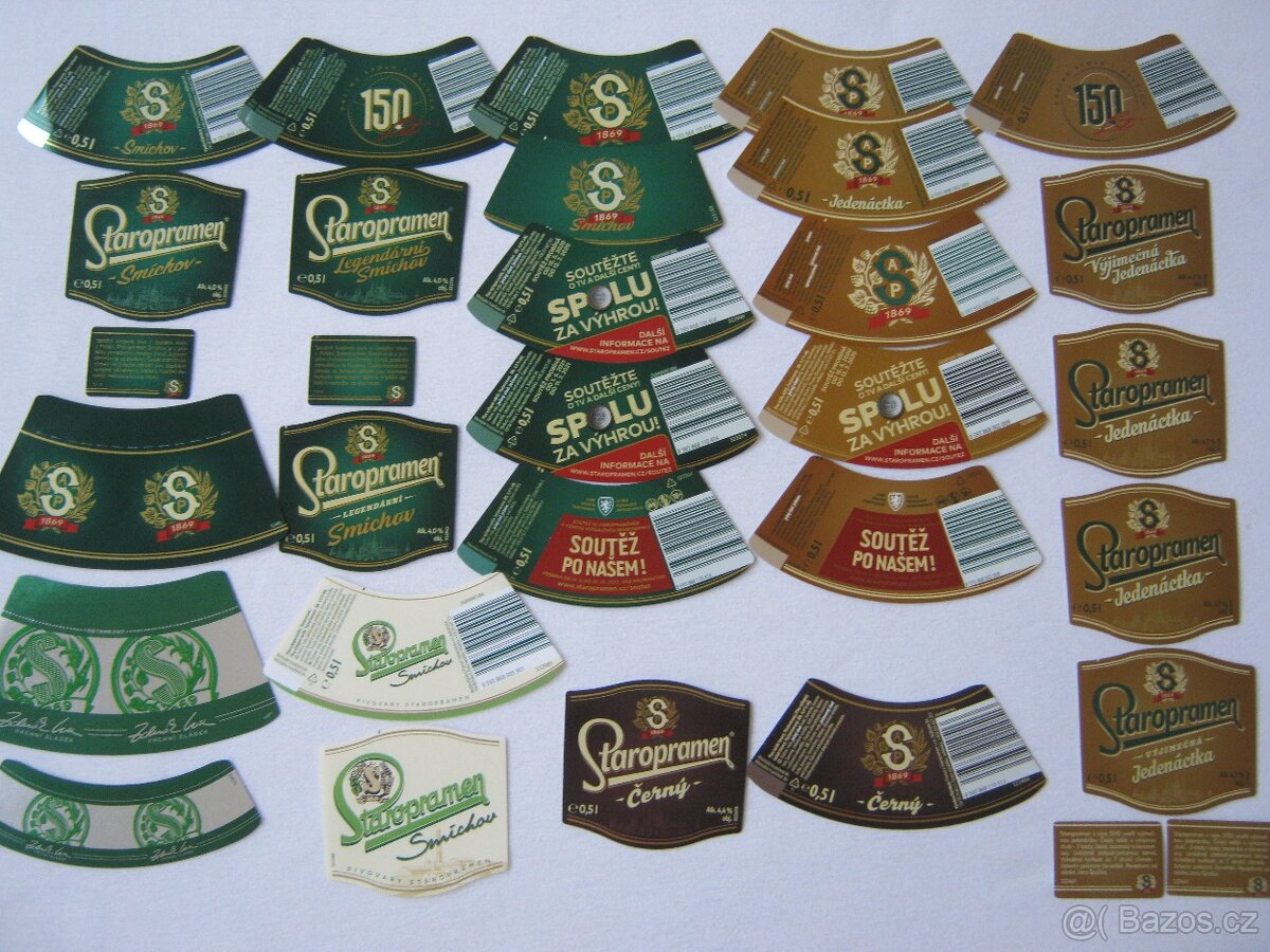 pivní etikety Praha Smíchov Staropramen sbírka 864ks - 12