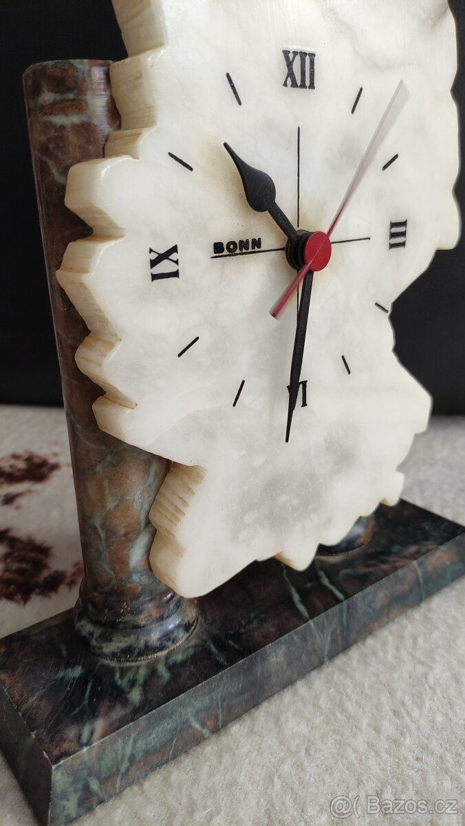 Hodiny mramorové sloupové krbové Bonn ULS Germany - 12