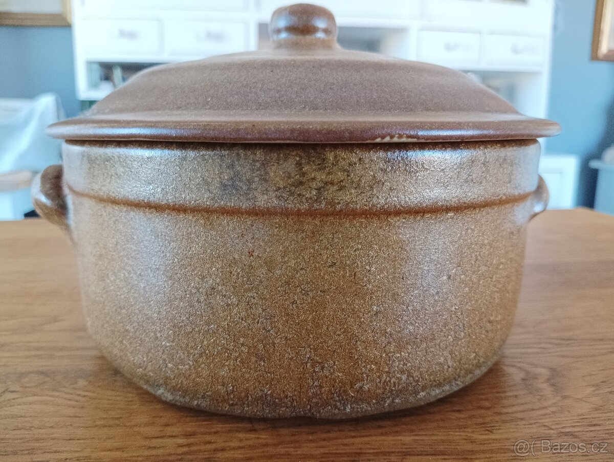 VINTAGE KAMENINOVÝ HRNEC GRÉS & POTIERS DIGOIN Z FRANCIE - 12
