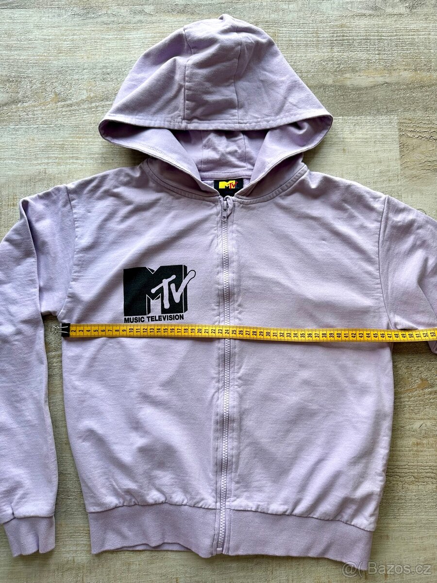 Bavlněná mikina s kapucí, zip, vel.158/164, MTV logo/obrázek - 12