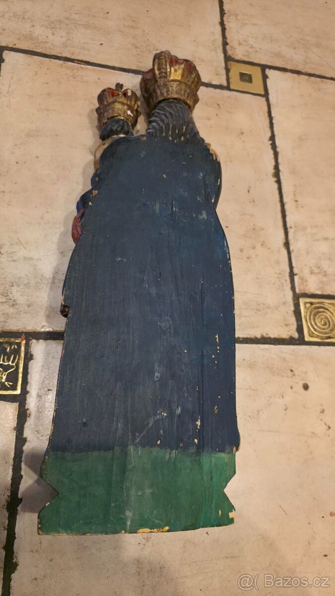 Originální původní dřevořezba Madony s Ježíškem z 18.století - 12