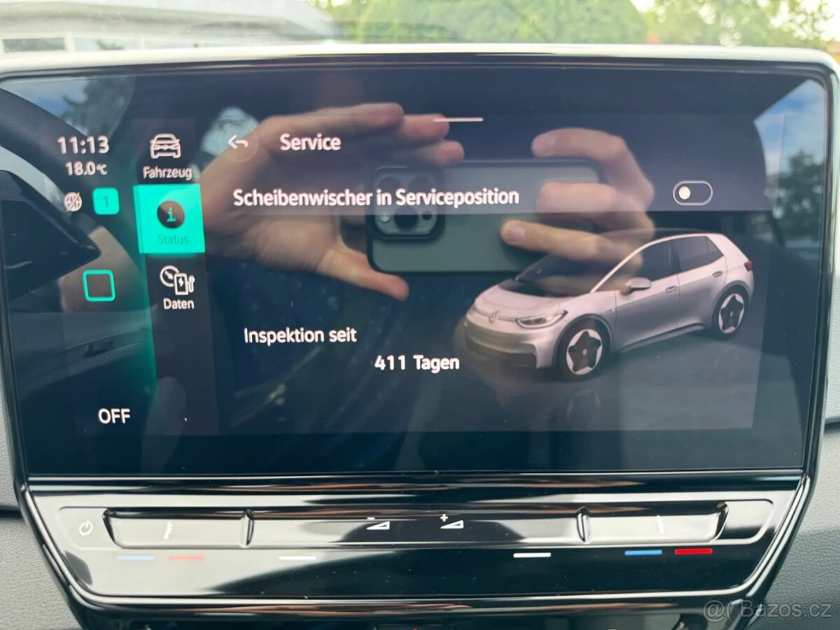 Volskwagen ID.3 elektro 110kw PURE/dojezd 300km/baterie 55kw - 12