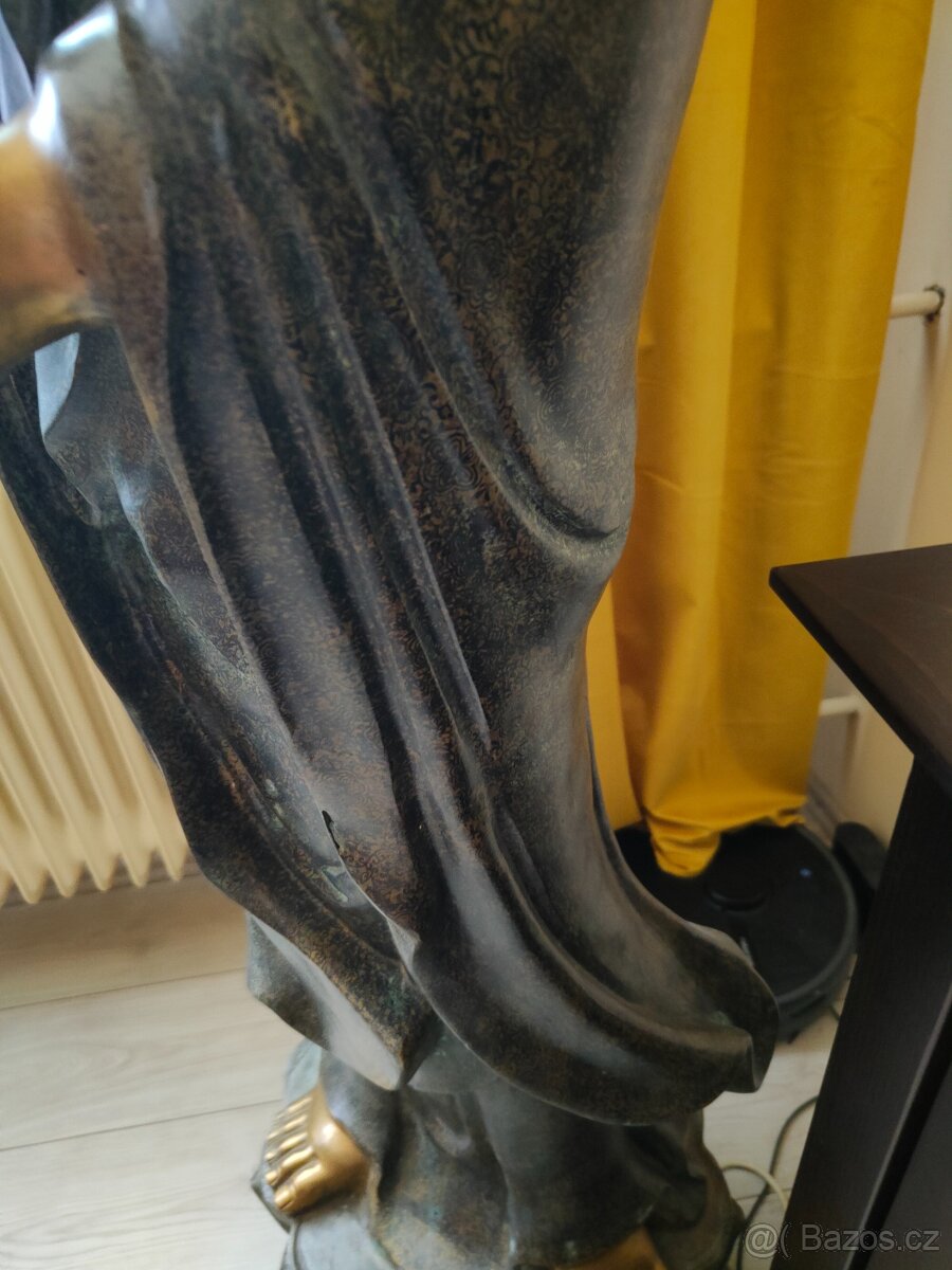Budha - starožitná socha Kwan Jin v životnej veľkosti - 12