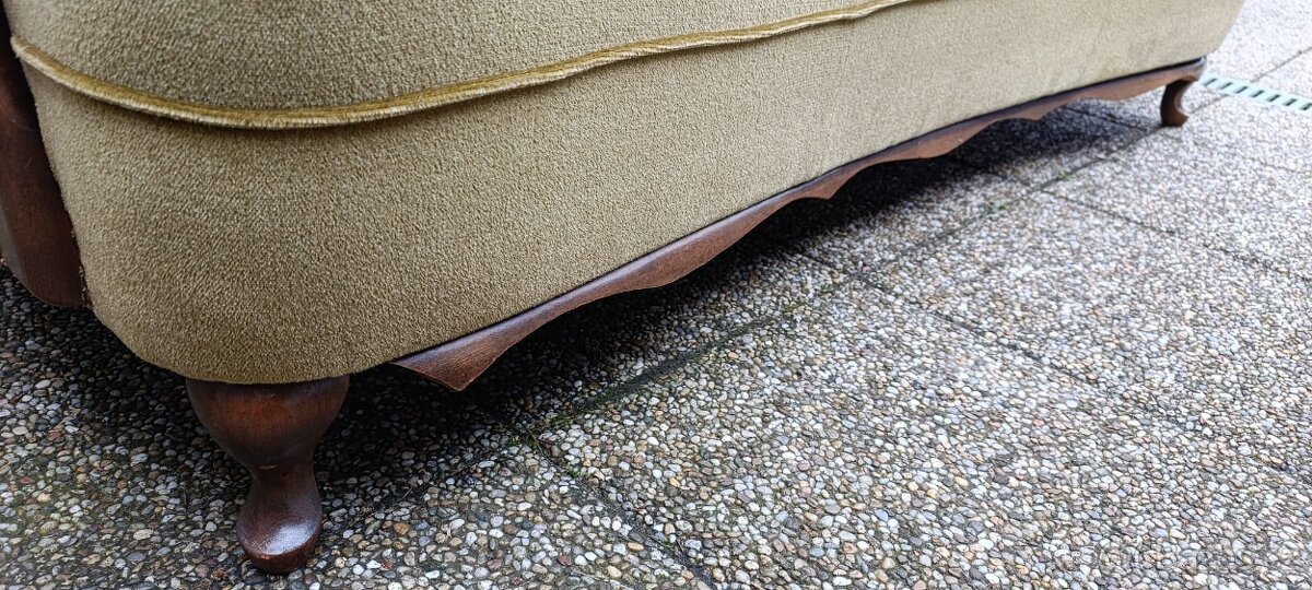 Gauč, sedačka, rustikální nábytek, masív, semiš - 12