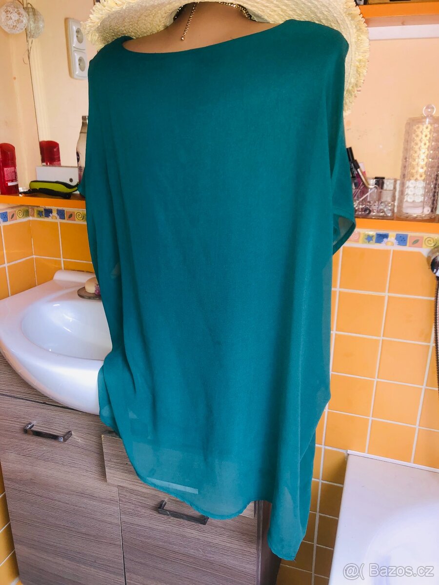 # tunikaXL# spolecenska#halenka #tehotenska# zelena#asymetri - 12
