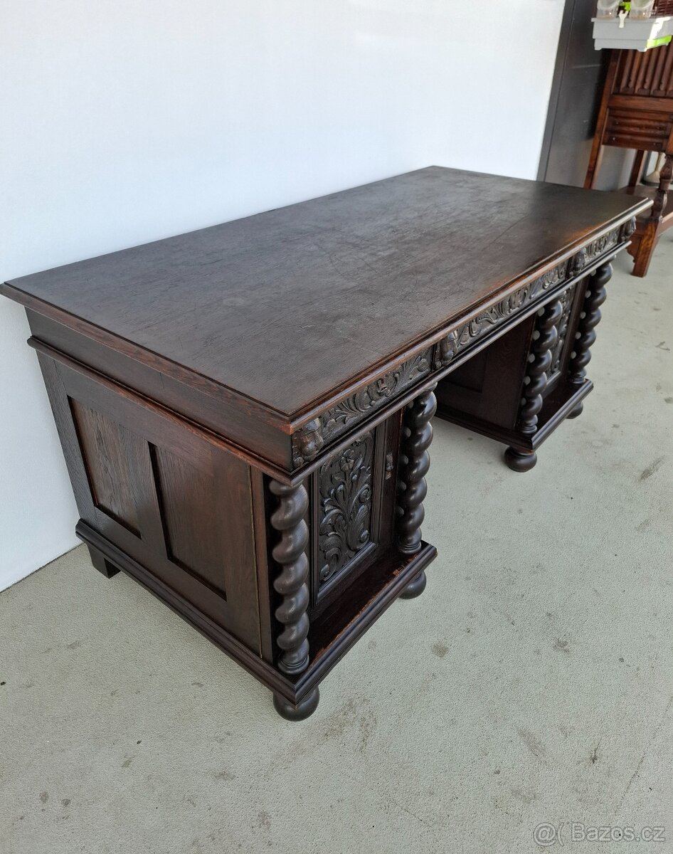 Unikátní viktoriánský psací stůl GREEN MAN - 12