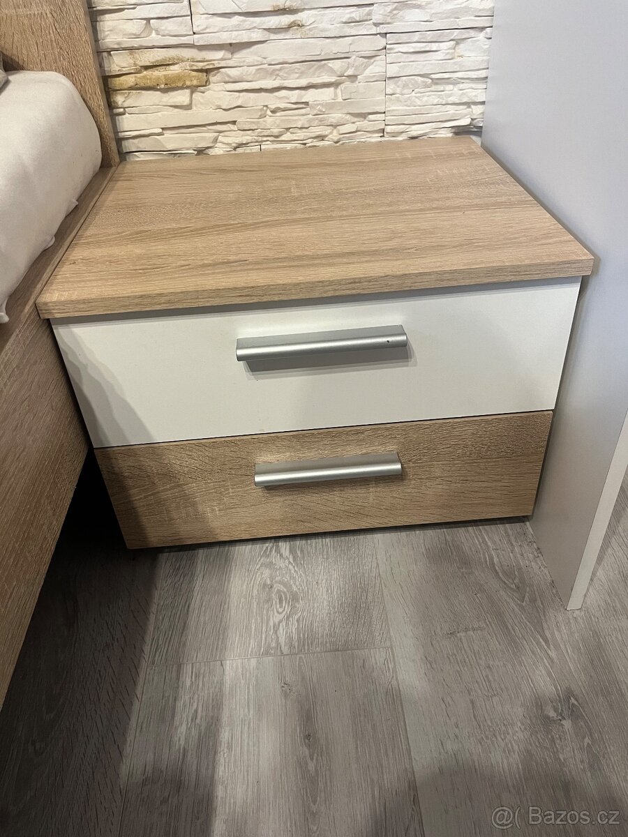 Obývací stěna, postel, noční stolek, komoda, stůl - 12