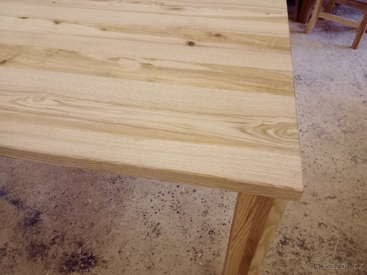 Jídelní stůl a židle masiv jasan set - 12