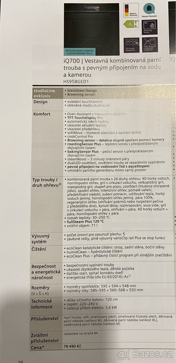 Nová parní tr.SIEMENS STUDIO LINE s kamerou a umělou intelig - 12