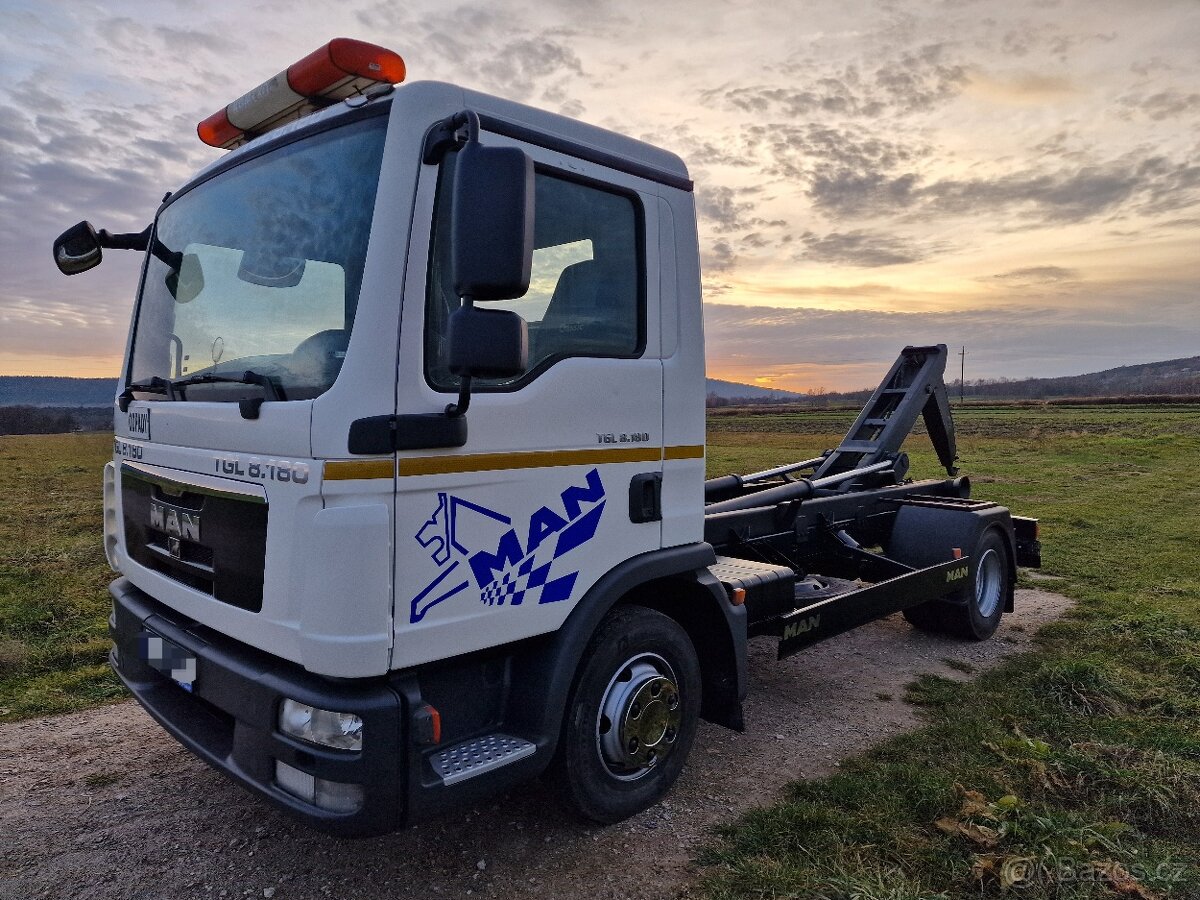 MAN TGL 8.180 HÁKOVÝ NOSIČ KONTAJNEROV EURO-5 - 12