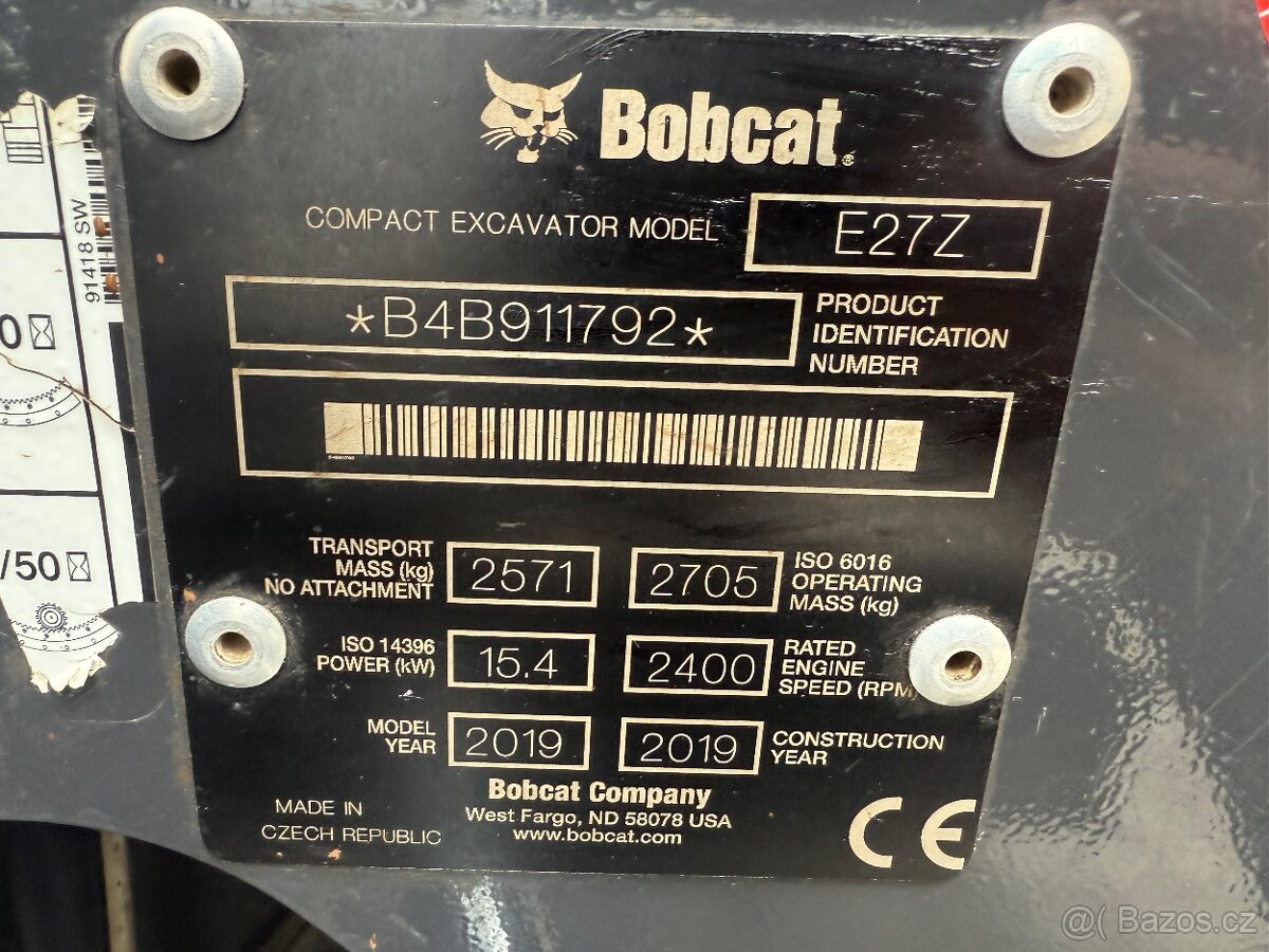 PÁSOVÝ MINIBAGR BOBCAT E27z | r. 2019 | 1 400 mth - 12