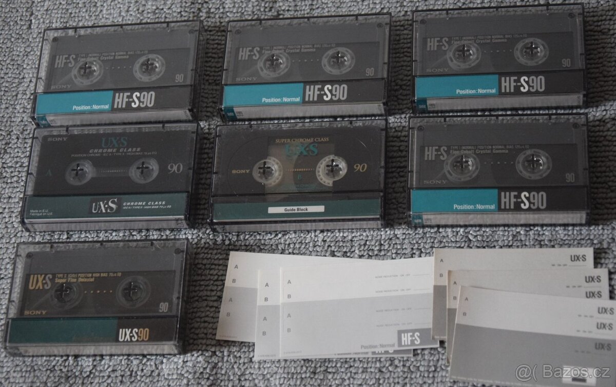 SONY HF-S 90min typ I + SONY UX-S 90min TYP II/CrO2, 7ks - 12