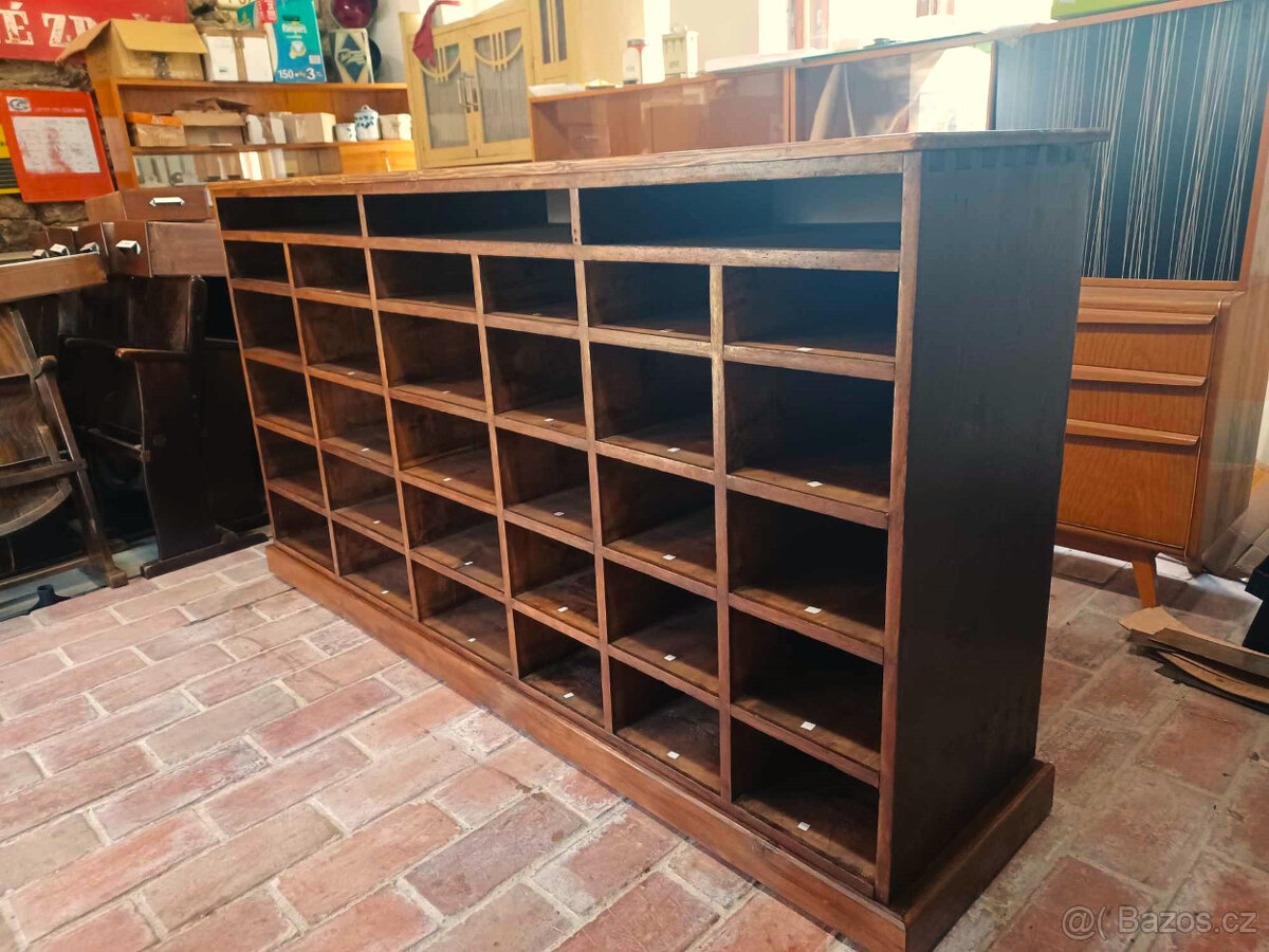 Starožitná lékárenská tára - šuplíkovač, komoda - 12