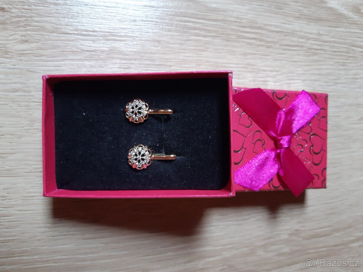 Luxusní pozlacené náušnice - 12