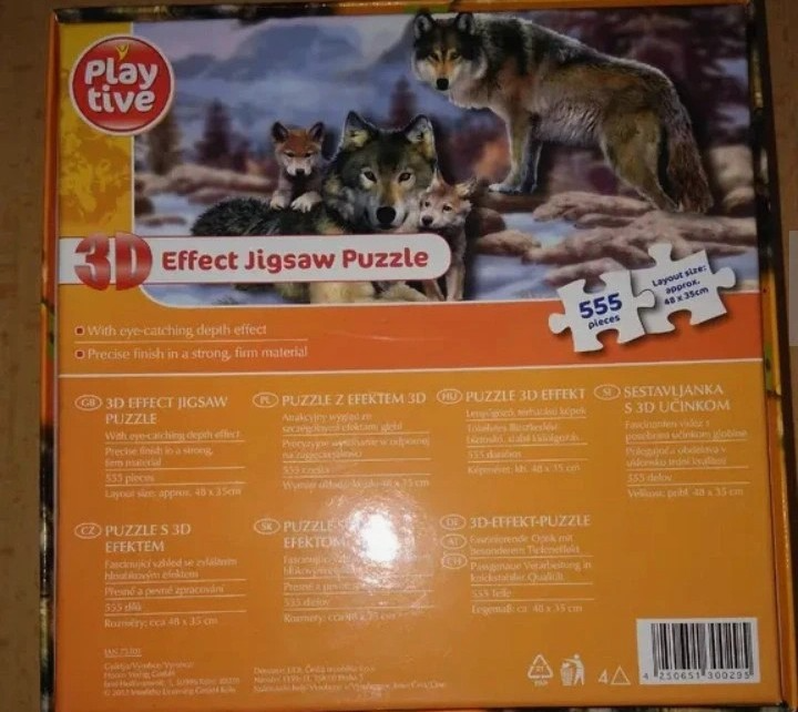 Puzzle - Vlčí rodina s 3D efektem - 12