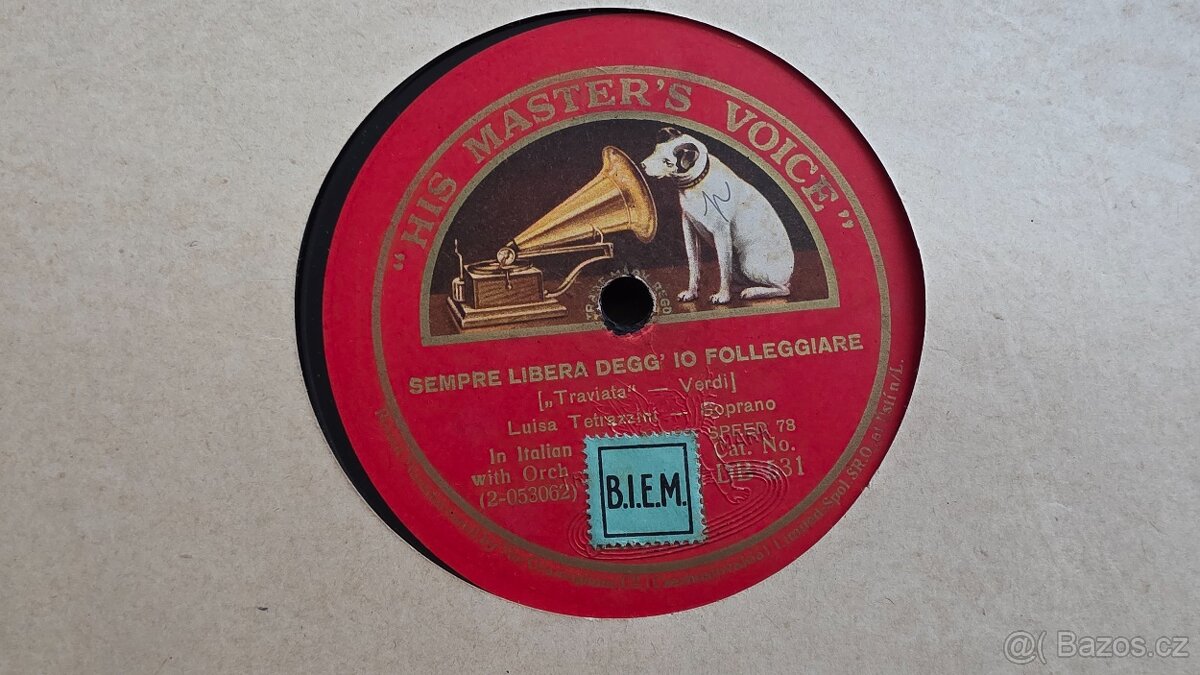 Staré šelakové desky platne LP 78 His Masters Voice - 12