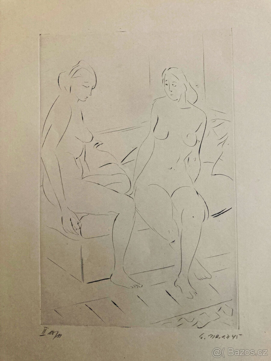 E. Nevan - Odpočívající tanečnice (12 grafík), 1946 - 12