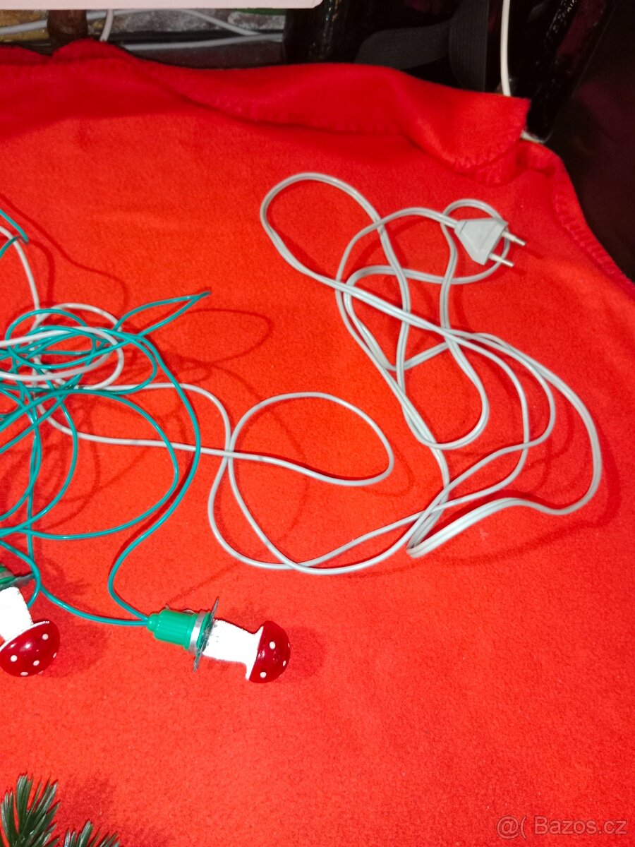 Retro vánoční světýlka + ozdoby - vše Mochomůrky - 12