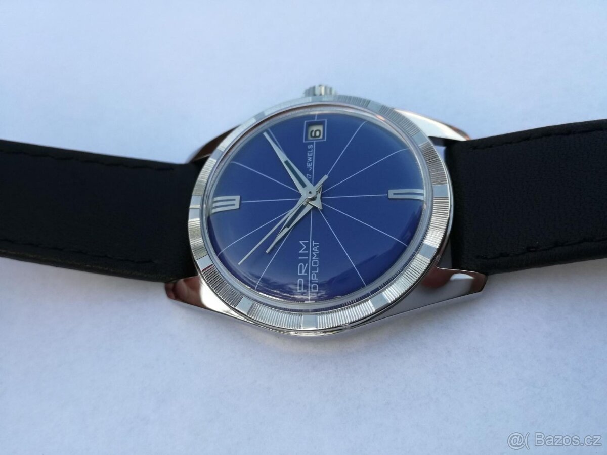 PRIM DIPLOMAT modrý ciferník TOP stav - 12
