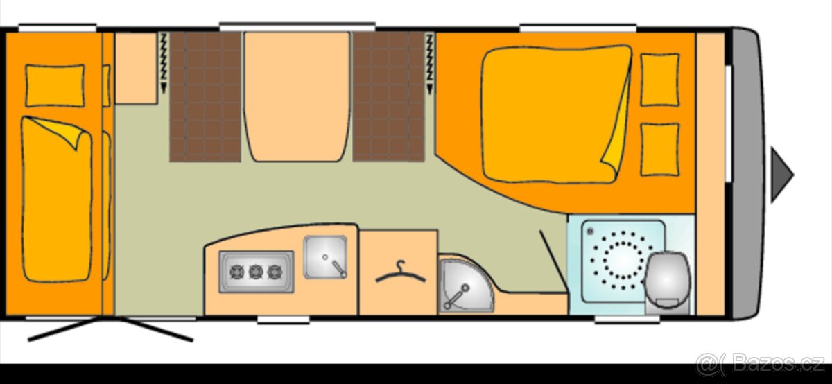 Karavan - Bürstner Flipper 495TK - palandy - 12