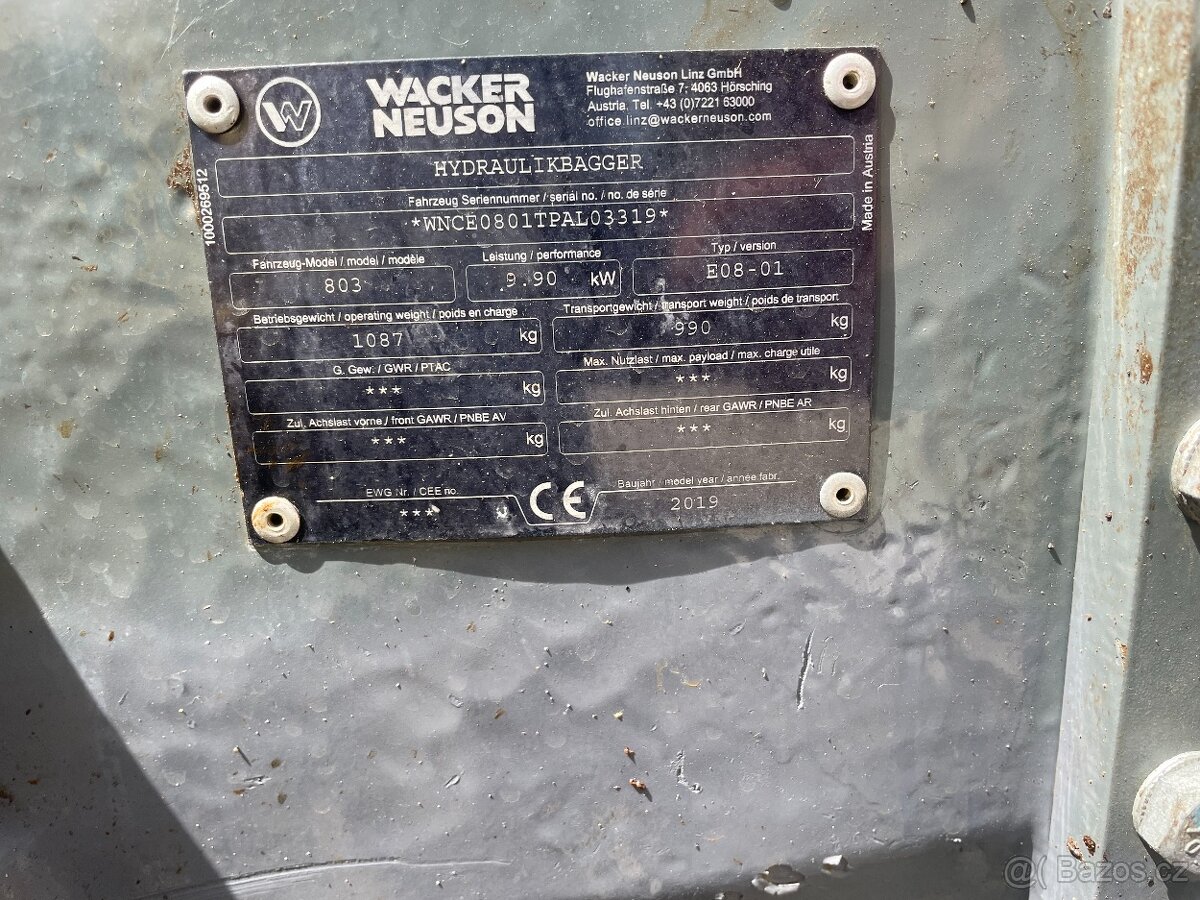 Pásový minibagr Wacker Neuson 803 - 12