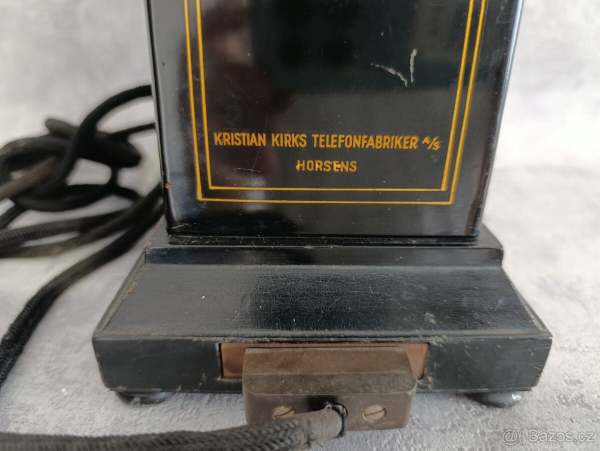 Starý dánský orig.telefon na kliku Kristian Kirk - do sbírky - 12