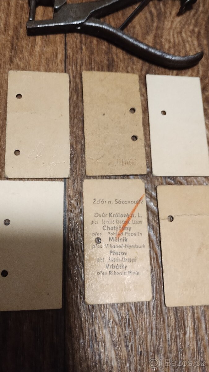 Kleště a 6 ks jízdenek na ČSD - 12