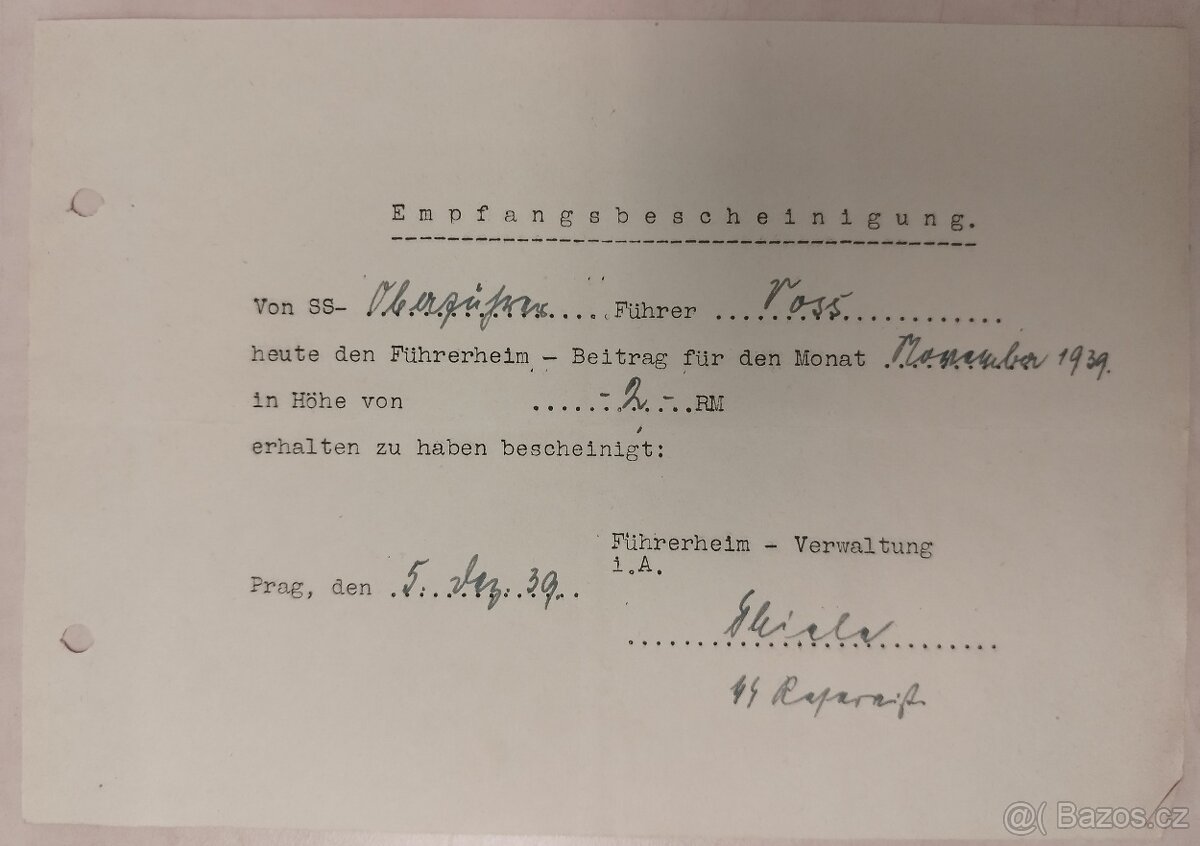 DOKUMENTY PO GENERÁL SS BERNHARD VOSS 4 - 12